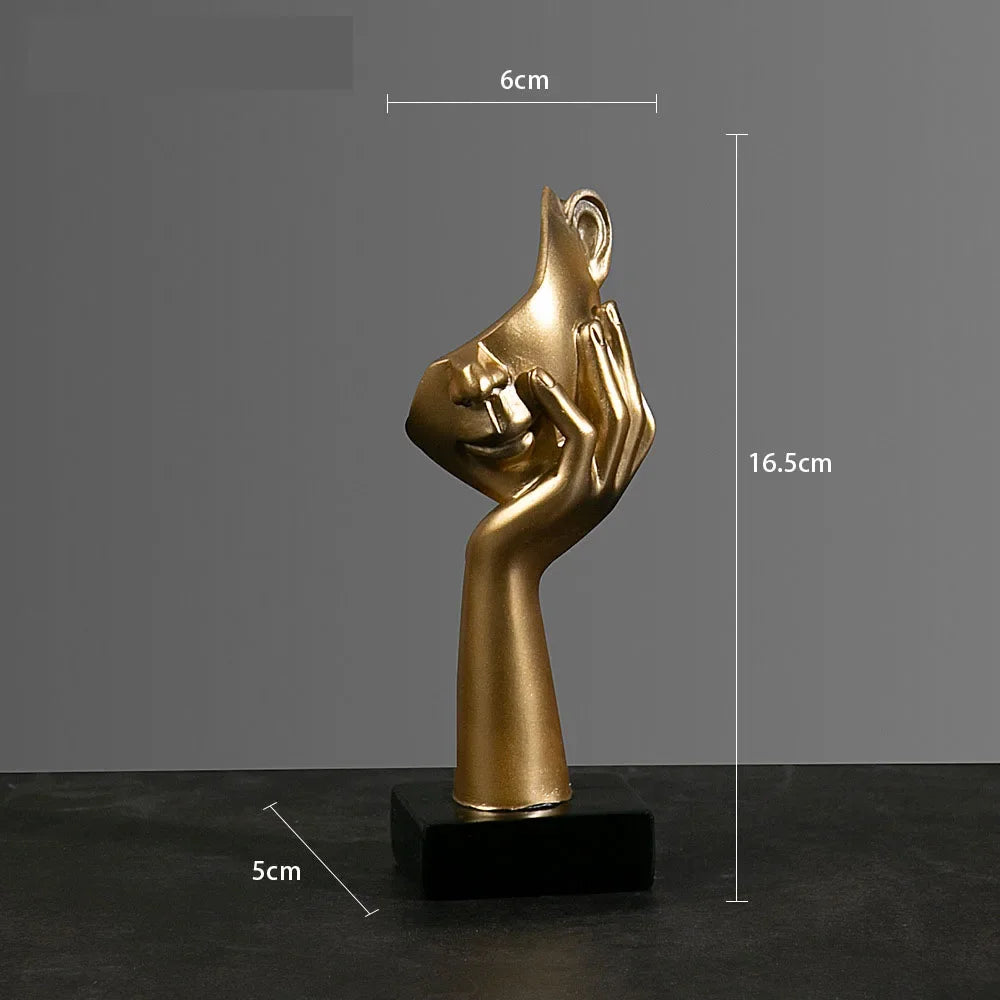 Resin Abstract Mask Sculpture for Home Décor