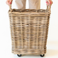 Rattan Square Storage Basket on Wheels
