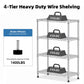 4-Tier Heavy-Duty Steel Storage Shelving Unit