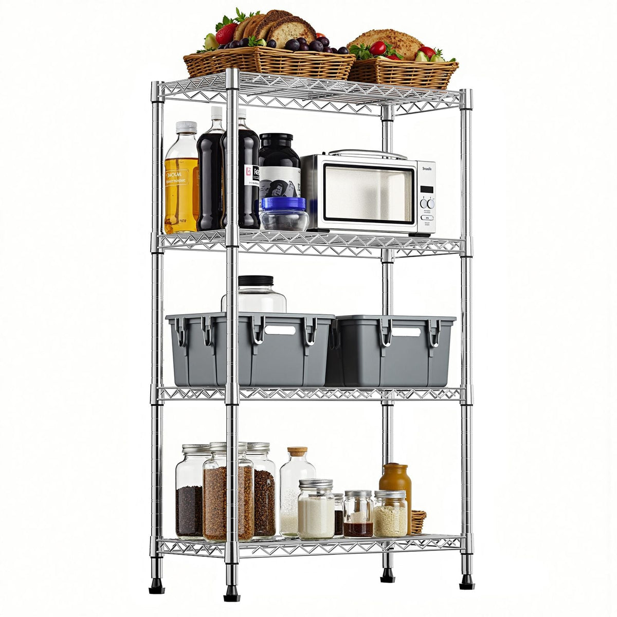 4-Tier Heavy-Duty Steel Storage Shelving Unit
