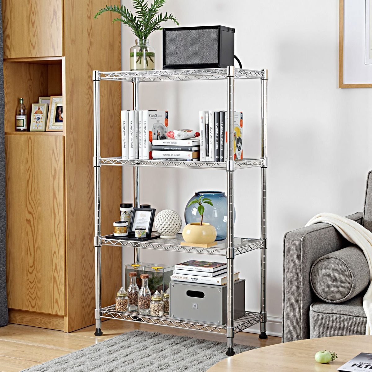 4-Tier Heavy-Duty Steel Storage Shelving Unit