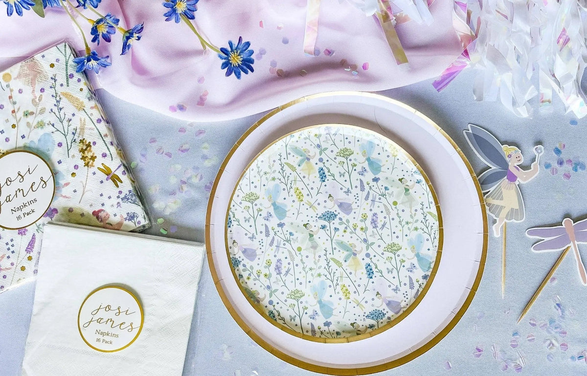 Gold and Light Pink Paper Plates (8 Pieces)