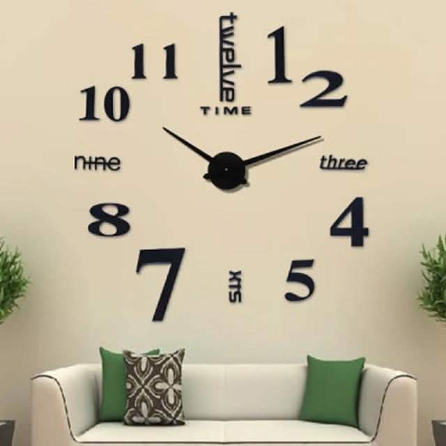 Modern Acrylic Digital Wall Clock in Brushed Steel