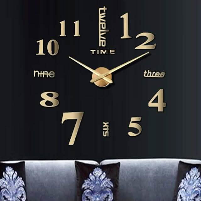 Modern Acrylic Digital Wall Clock in Brushed Steel