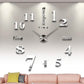 Modern Acrylic Digital Wall Clock in Brushed Steel
