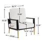 Modern Armchair With Solid Wood Frame and Adjustable Backrest - White or Light Blue