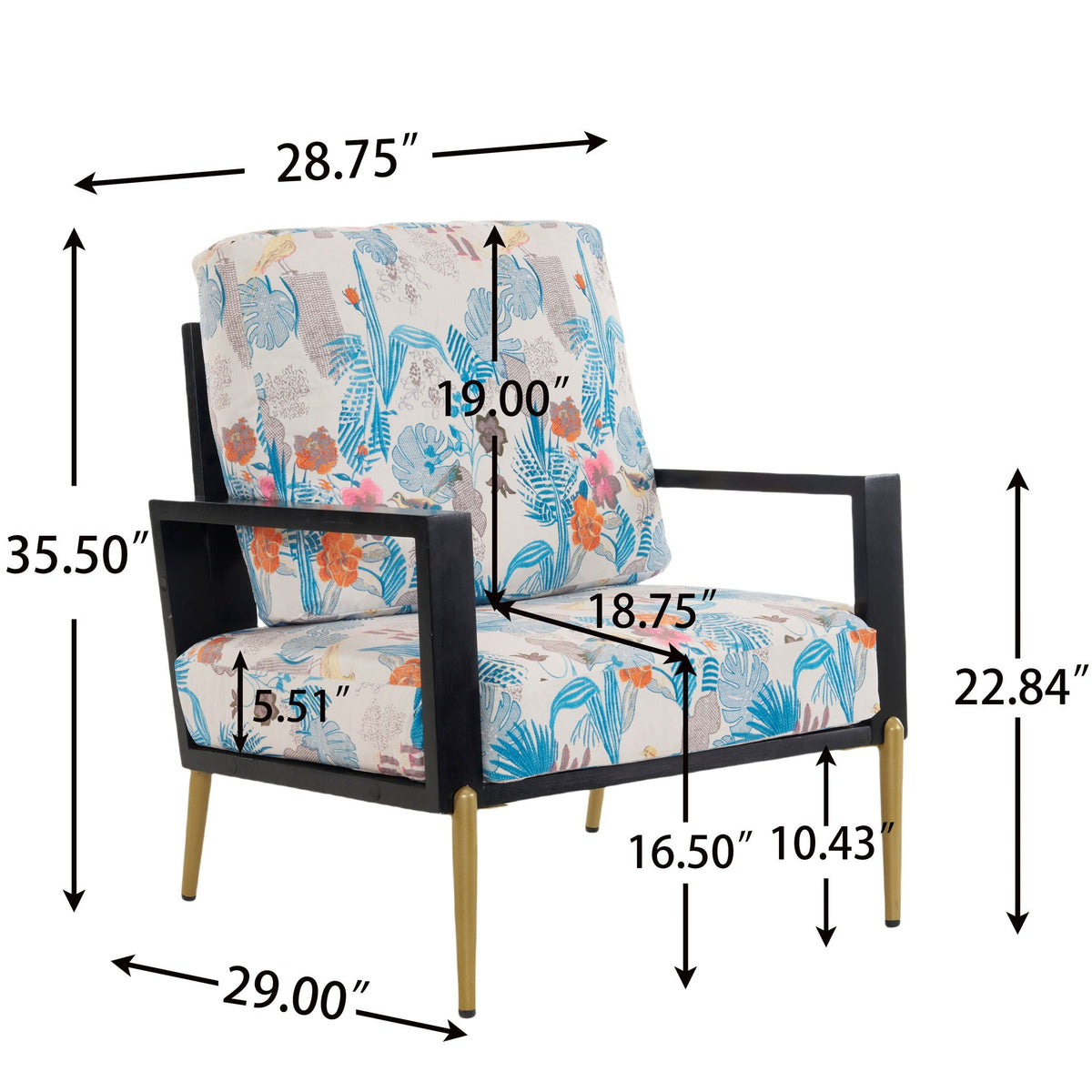 Modern Armchair With Solid Wood Frame and Adjustable Backrest - White or Light Blue