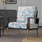 Modern Armchair With Solid Wood Frame and Adjustable Backrest - White or Light Blue