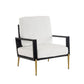 Modern Armchair With Solid Wood Frame and Adjustable Backrest - White or Light Blue
