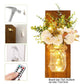 Rustic Wall Sconces Flower Lamp Mason Jar Sconce Handmade Wall Art Hanging Home Decoration 2 Set with LED Fairy Lights Decorative  Peony Flower