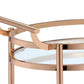 Lakelyn Clear Glass & Rose Gold Finish Serving Cart with 2 Shelves